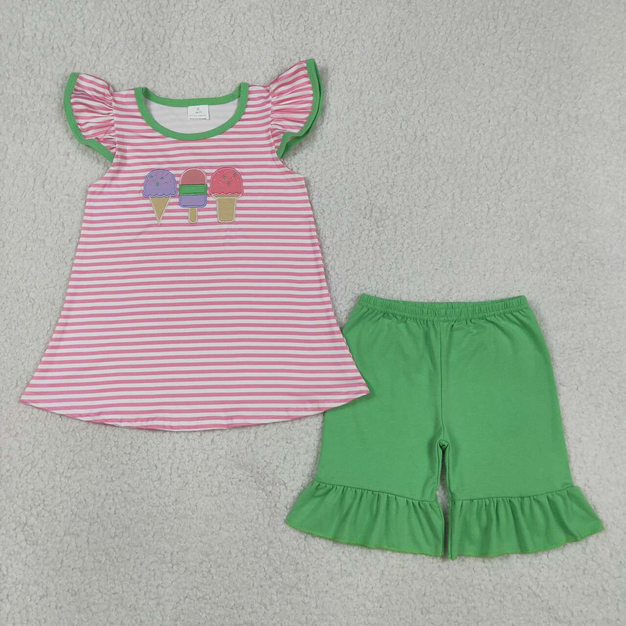 Toddle baby girl embroidery popsicle outfit