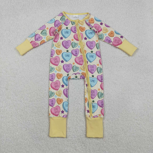Toddle girls Valentines heart design long sleeve romper