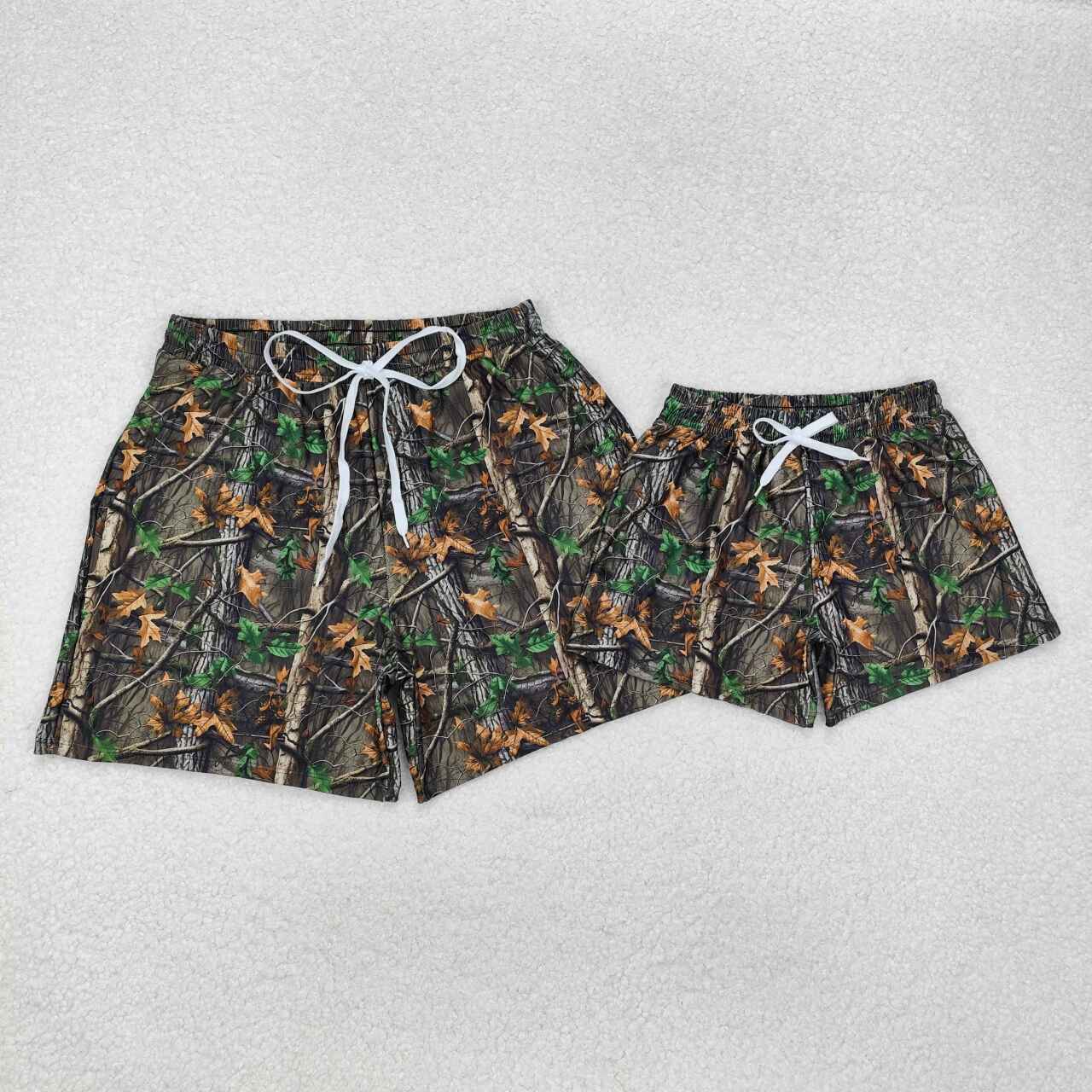 adult kids green camo swimwear boy swim trunks