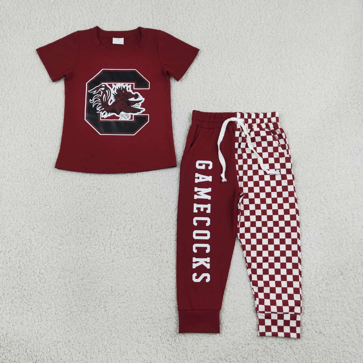 Gamecocks print short sleeve top matching pants boy outfit
