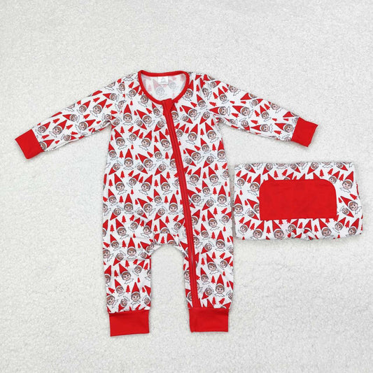 baby boy christmas long sleeve winter bamboo zip romper