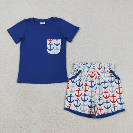 Toddle baby boy anchor design summer outfit