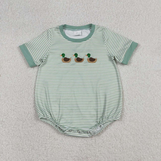 Embroidery Mallard duck toddle baby baby short sleeve romper