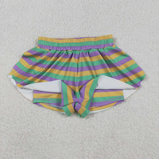 Toddle baby Mardi Gras summer  stripes shorts