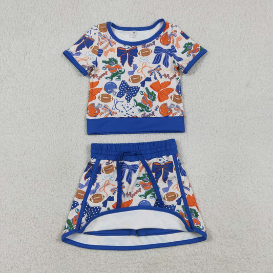 Football team design baby girl summer yoga outfit