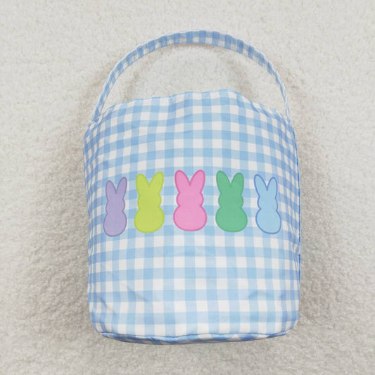 Easter bunny blue gingham bag