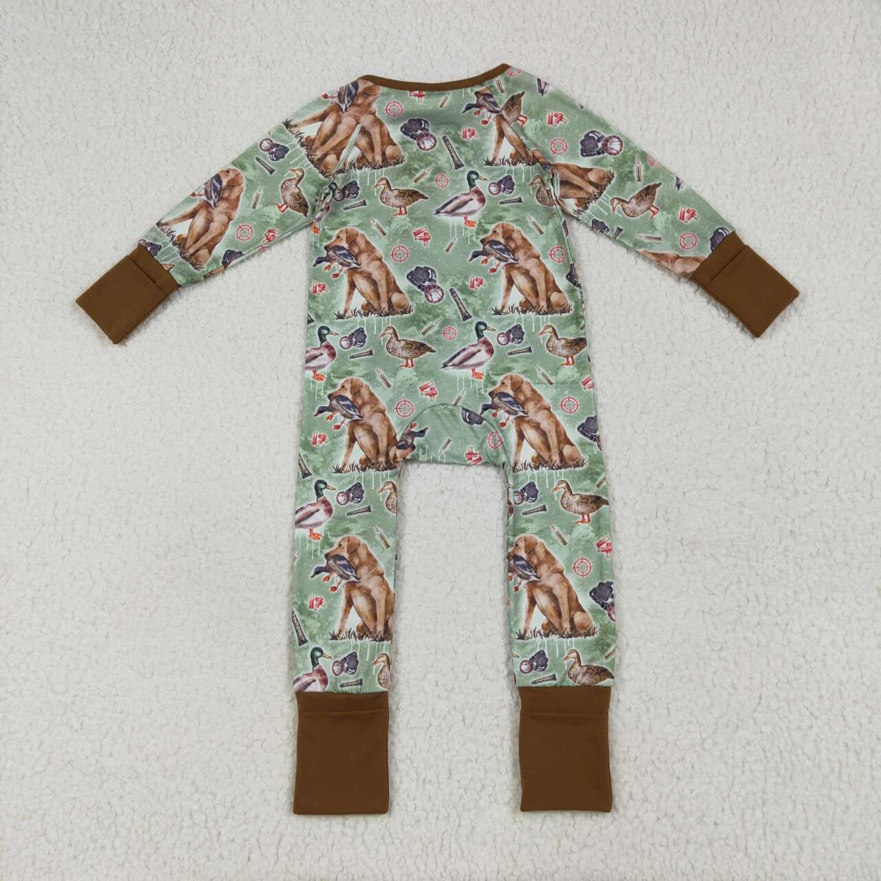 Mallard duck dog kids long sleeve romper