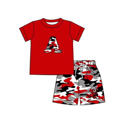 Custom team top matching shorts boys summer outfit