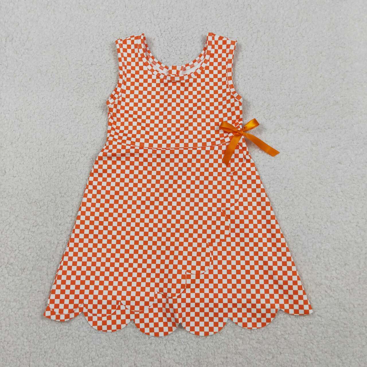 Orange plaid design toddle baby girls active wear yoga dress