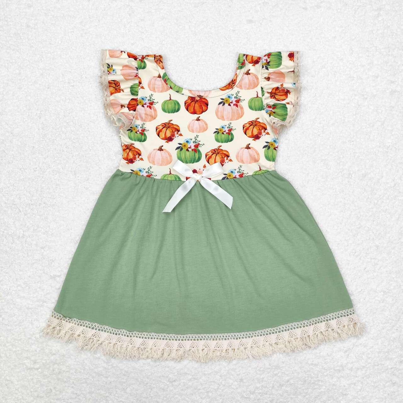 baby girls wholesale pumpkin print dress