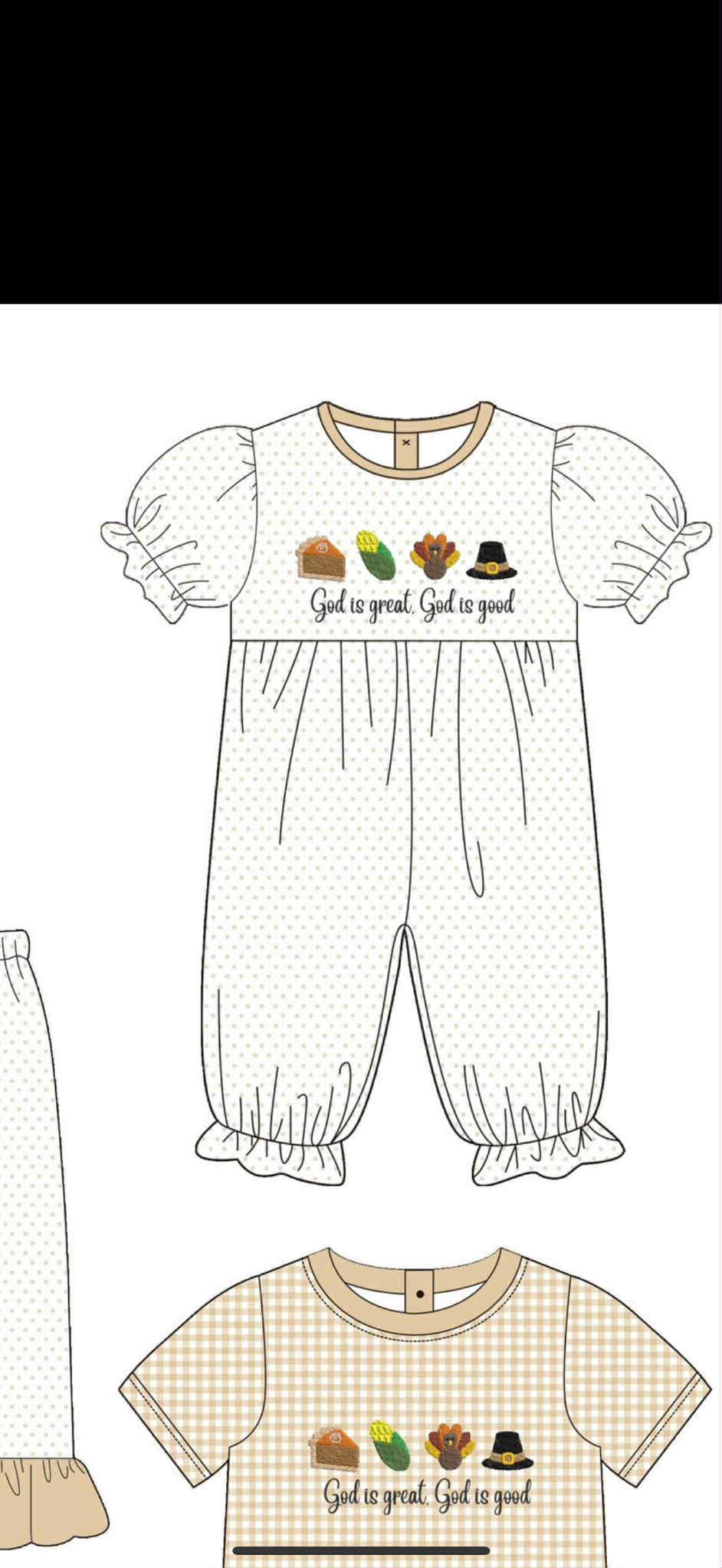 Toddle kids thanksgiving design romper