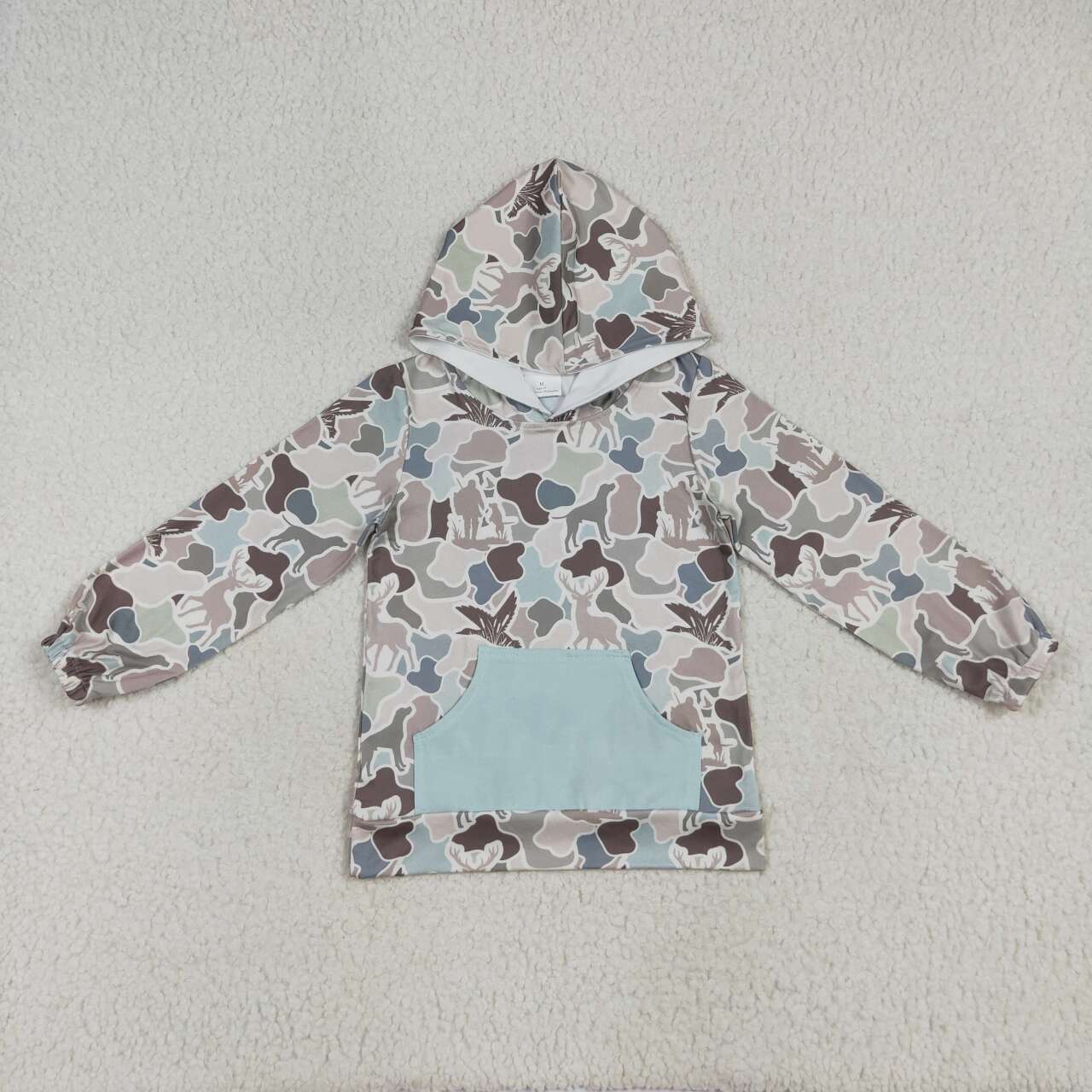 Baby boy duck deer camo print long sleeve hoodie top
