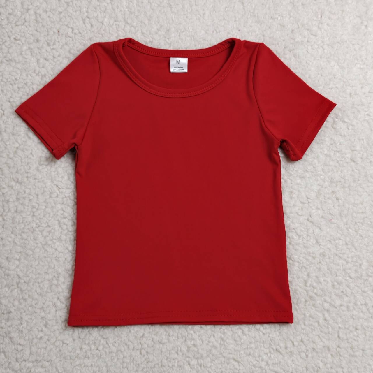 Red color girls yoga short sleeve top