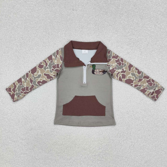 Baby Boy Mallard Duck Light Green Camo Long Sleeve Pullover