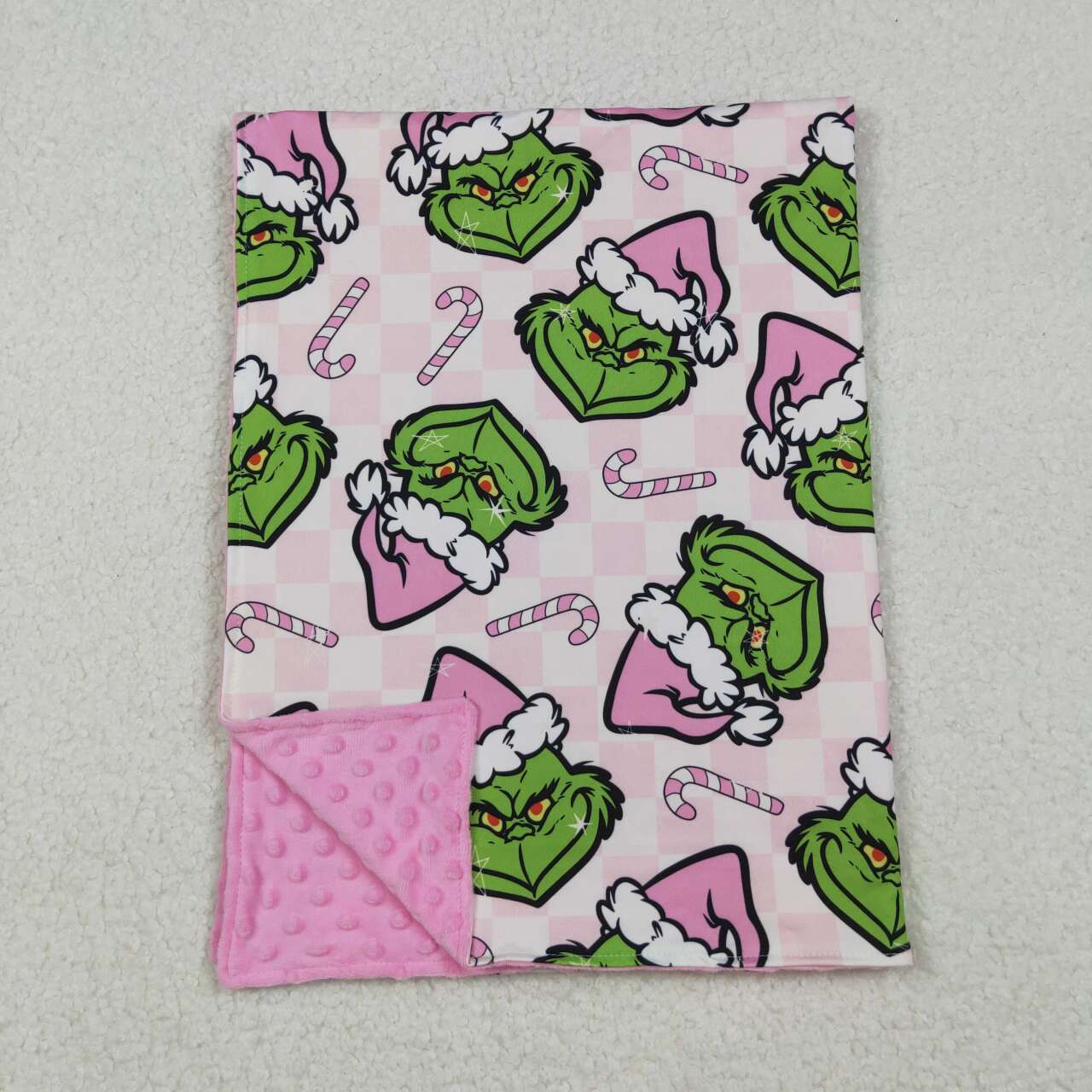 toddle kids Christmas green face soft blanket