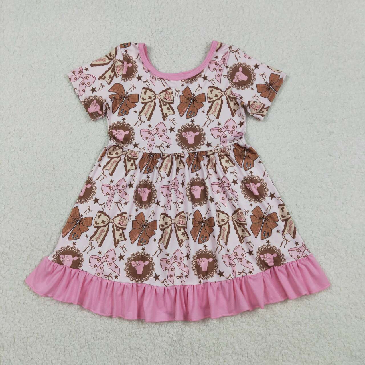 Pink bow design toddle baby girls dress