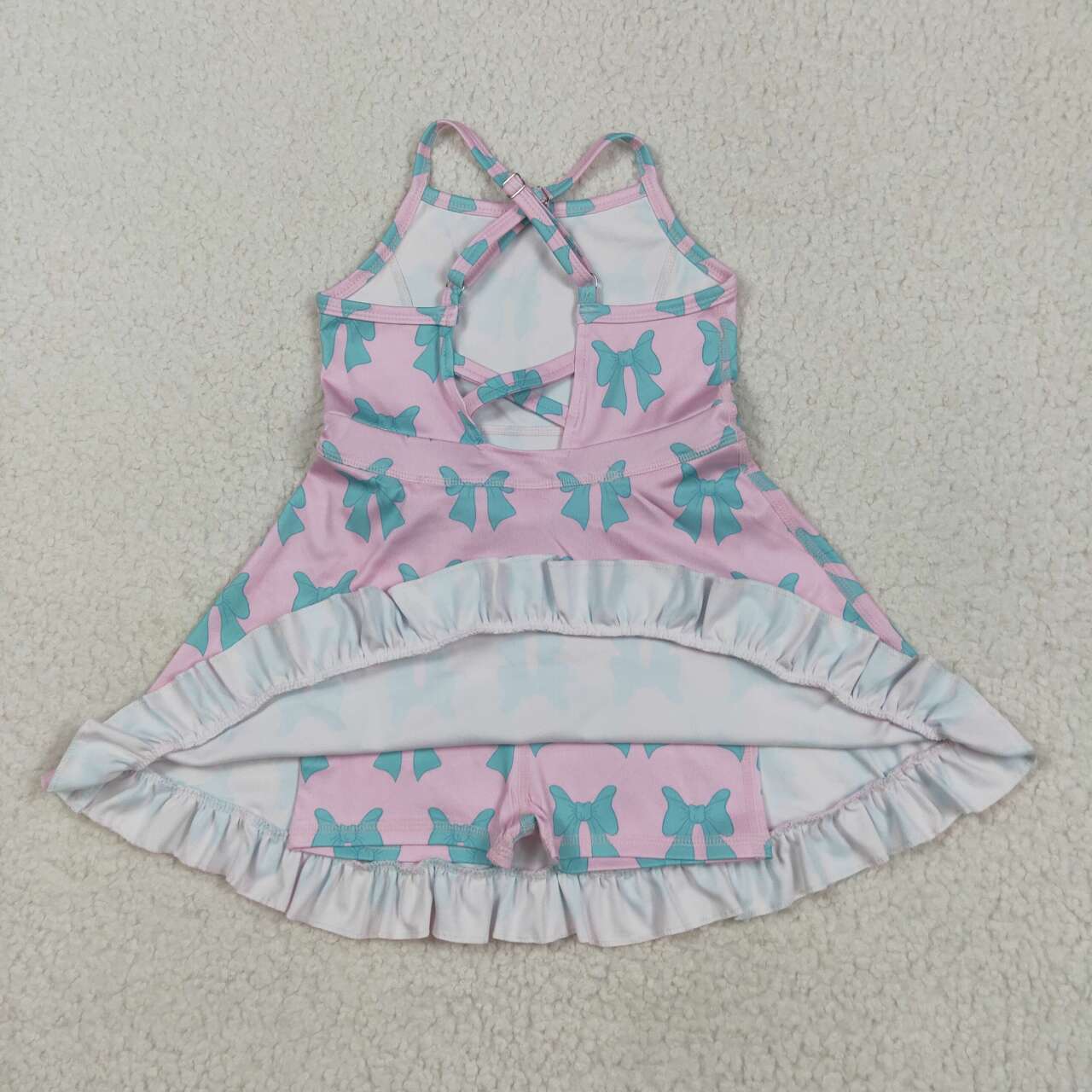 Baby girls bow design active wear athletic summer yoga skirt dress