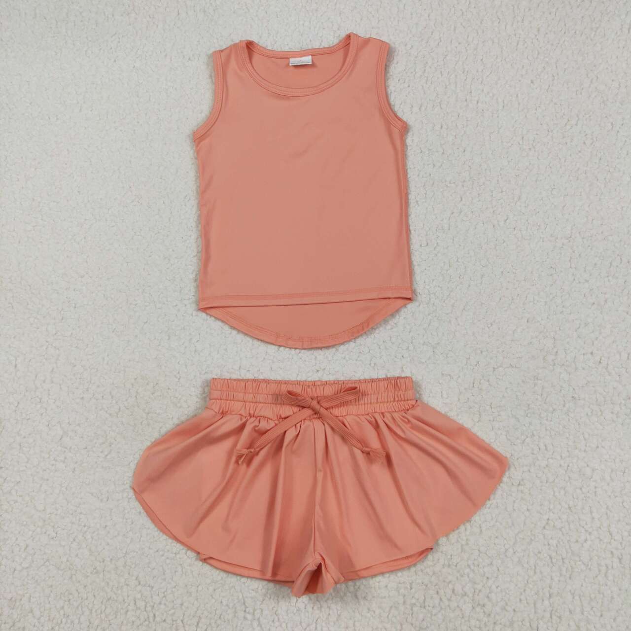 Baby girls orange color yoga active wear two pieces outfit