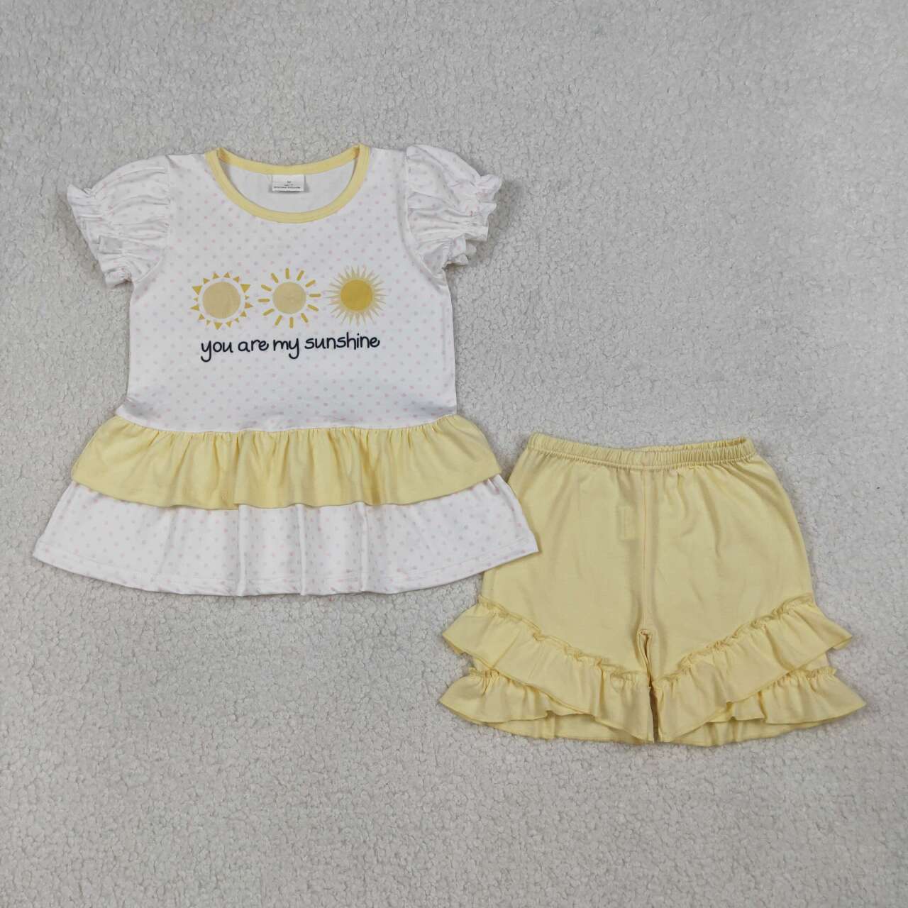 Sunshine top matching shorts girls summer outfit