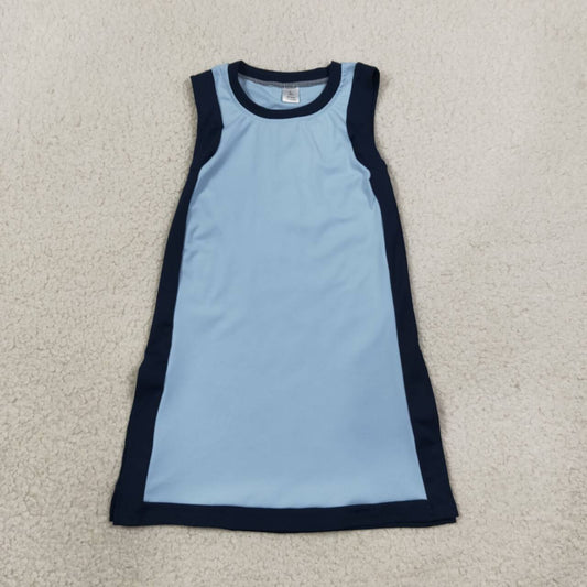 Blue color girls summer yoga dress