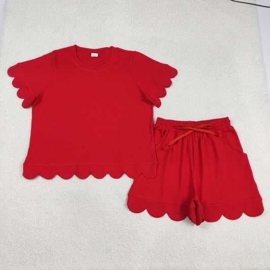 Adult women red color short sleeve outfit