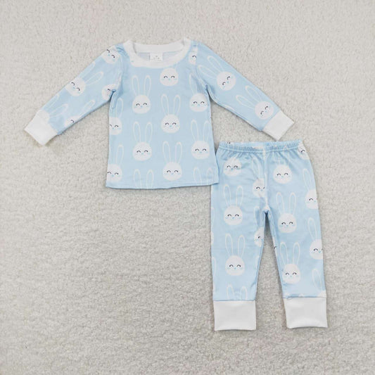 cute easter bunny blue pajama set