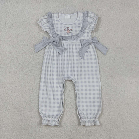 Toddle girl Thanksgiving turkey long sleeve romper