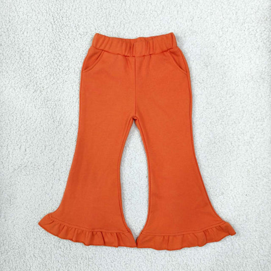 Solid orange girls sweatshirt fabrics bell bottoms