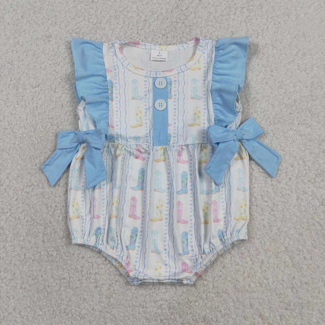 Toddle girl western boots romper