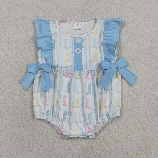 Toddle girl western boots romper