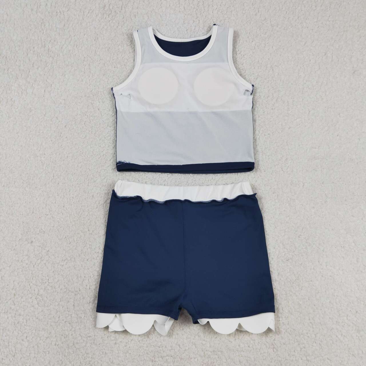 Navy yoga top matching skorts girls summer outfit