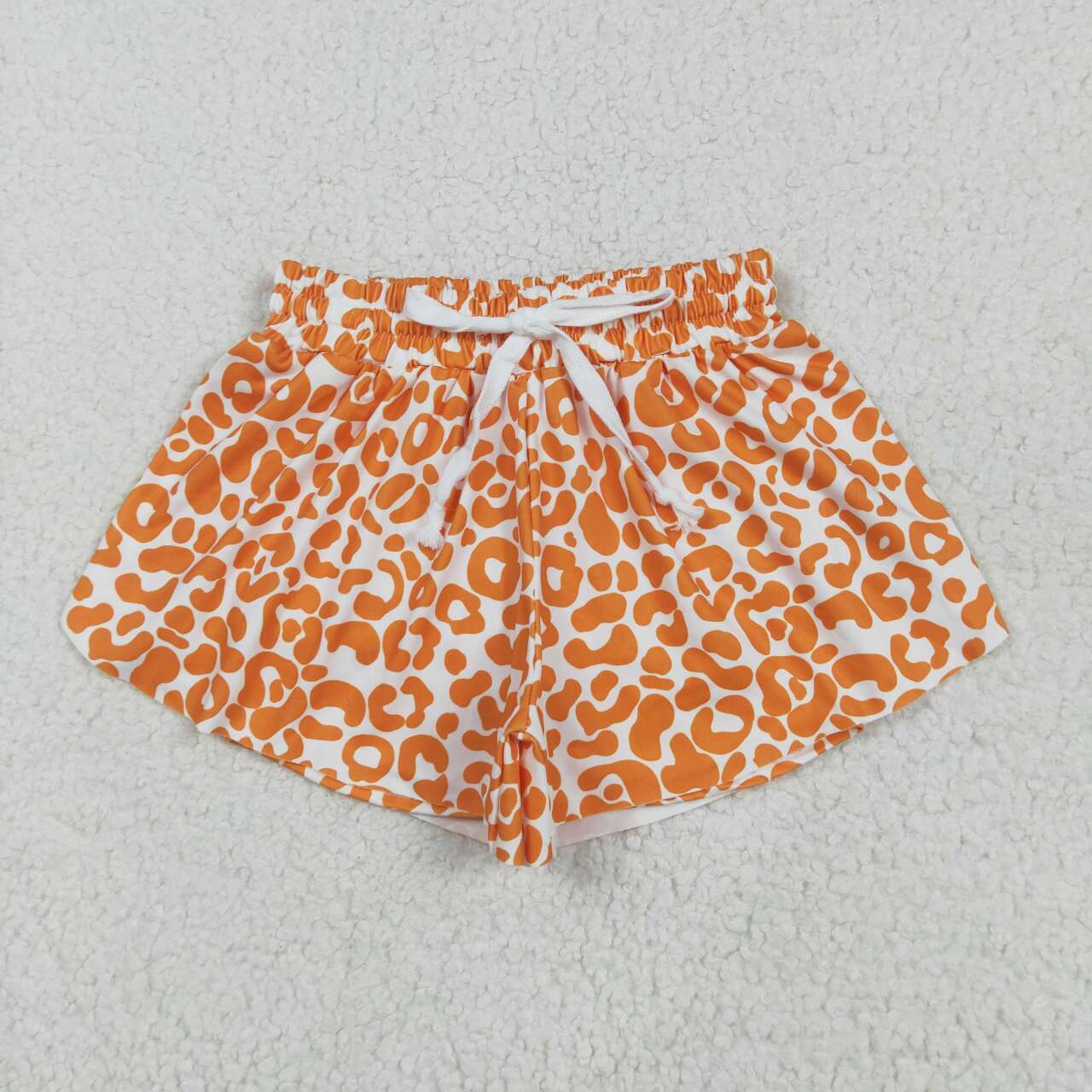 Toddle baby girls orange leopard shorts