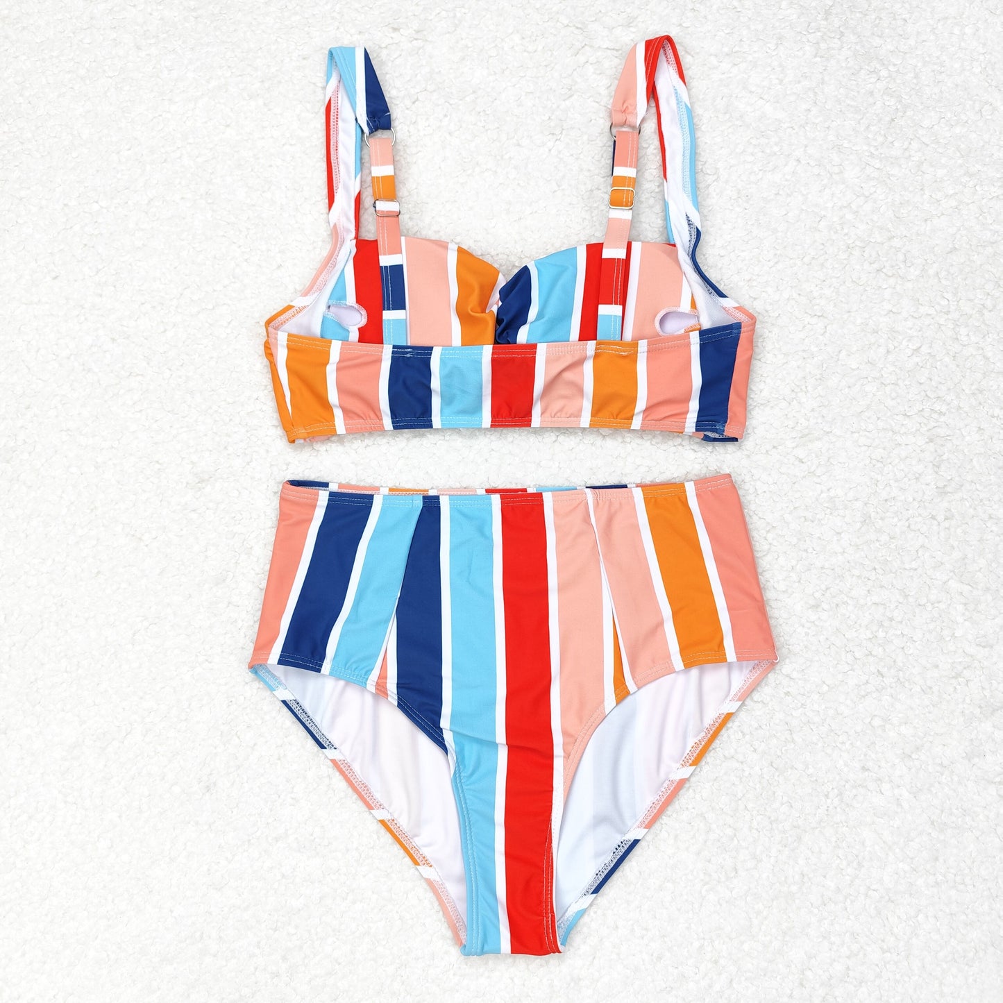 mommy and me stripes summer two pieces swimwear