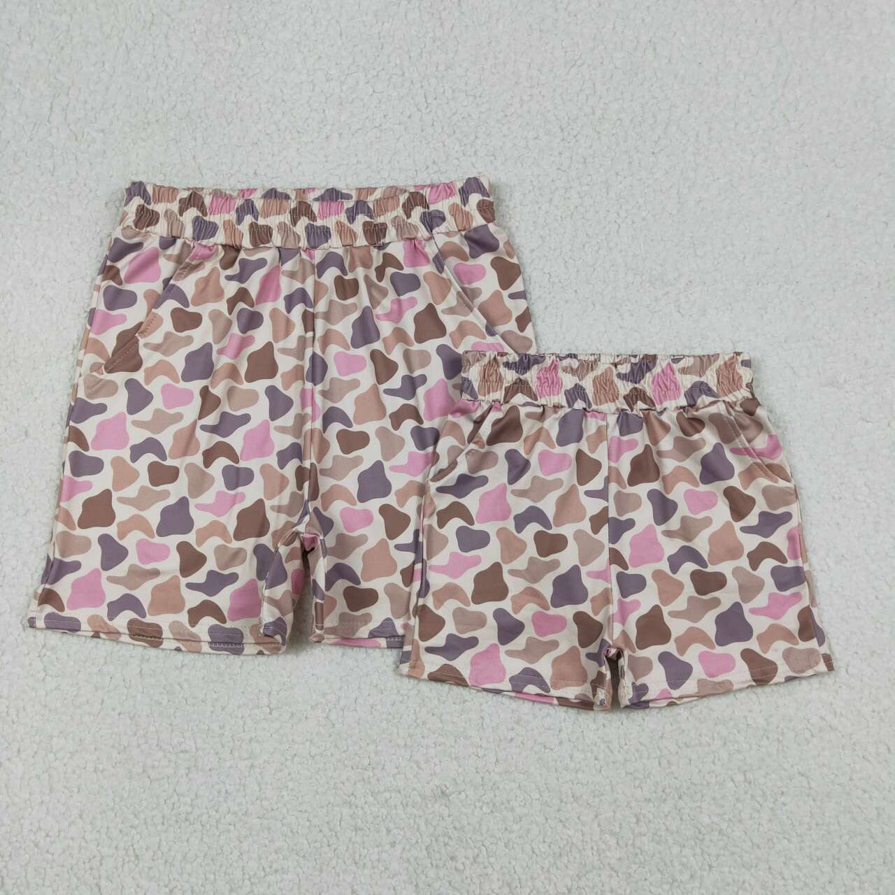 Mommy and me camo design summer shorts