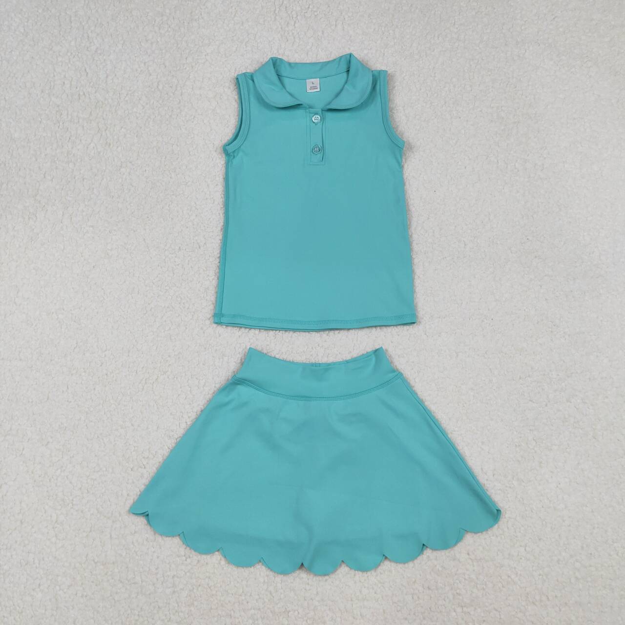 Baby girls blue color yoga active wear two pieces outfit
