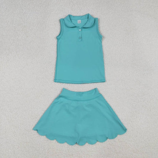 Baby girls blue color yoga active wear two pieces outfit