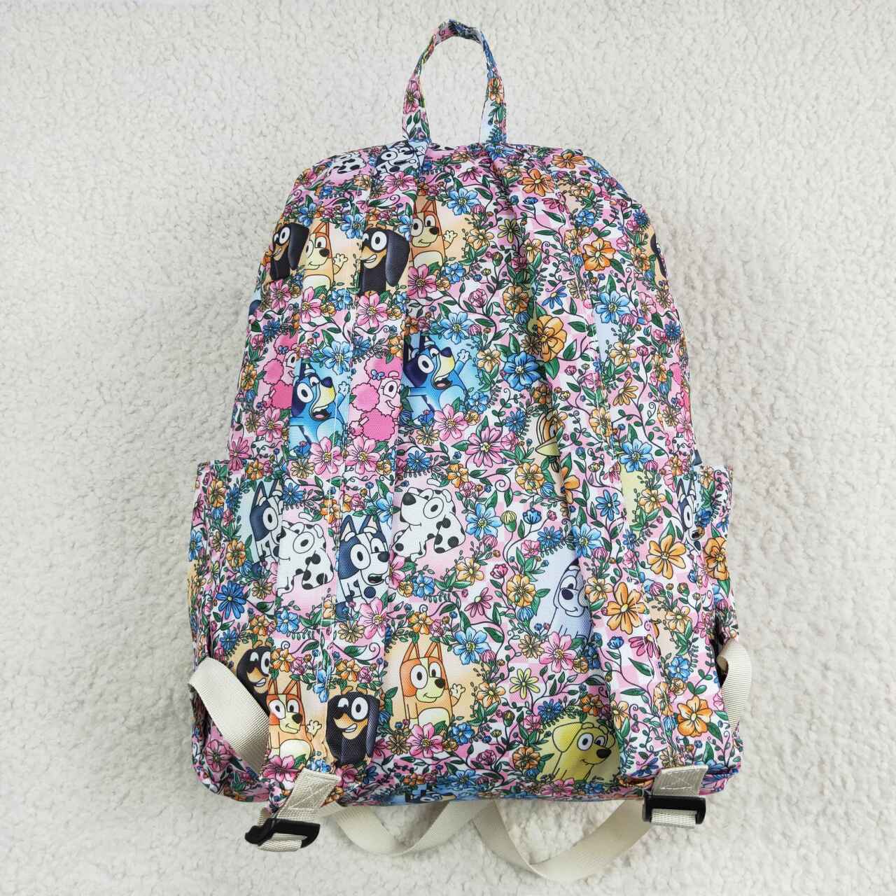 blue cartoon dog floral backpack preorder