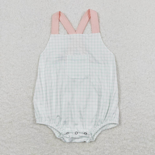 toddle boy green gingham romper