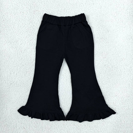 Solid black girls sweatshirt fabrics bell bottoms