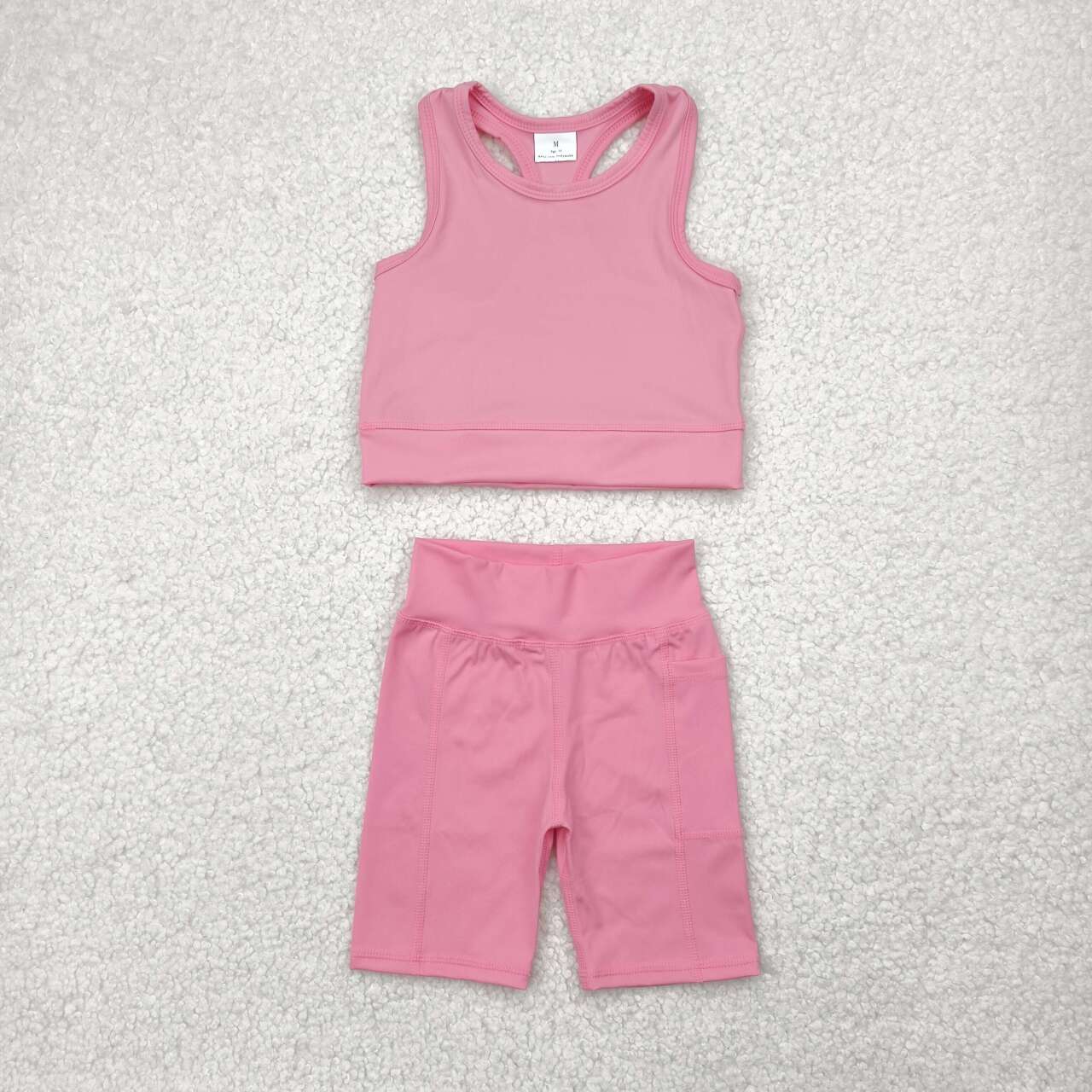 Toddle baby girl pink active wear athletic summer outfit