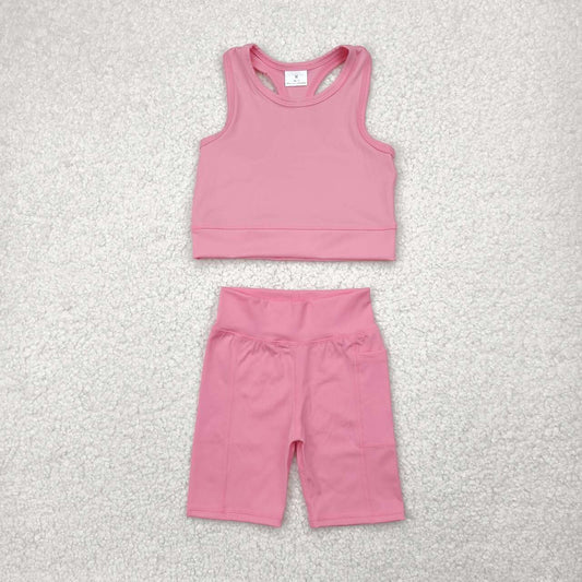 Toddle baby girl pink active wear athletic summer outfit