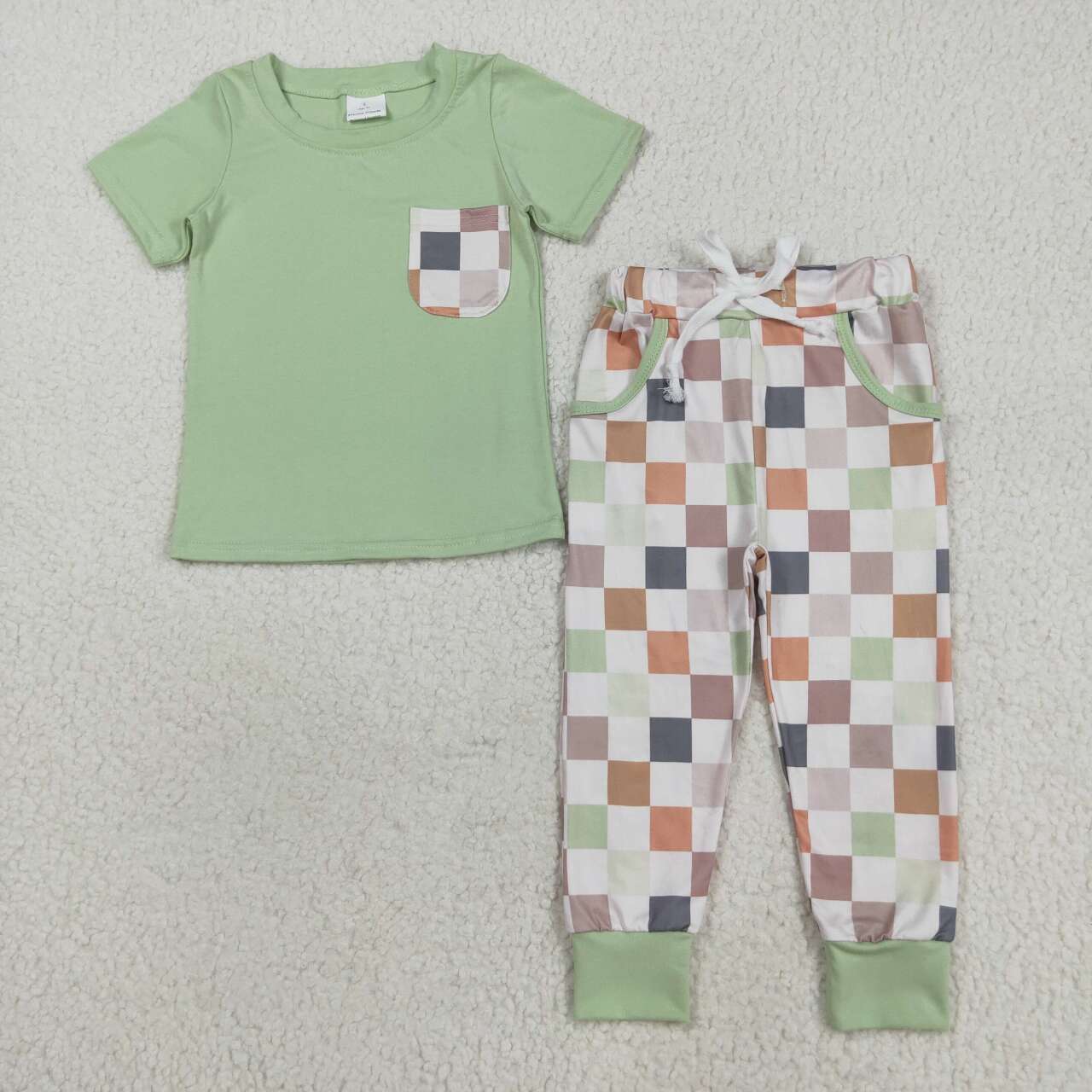 Hot sale baby boy checkered design clothes