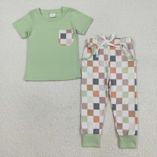 Hot sale baby boy checkered design clothes