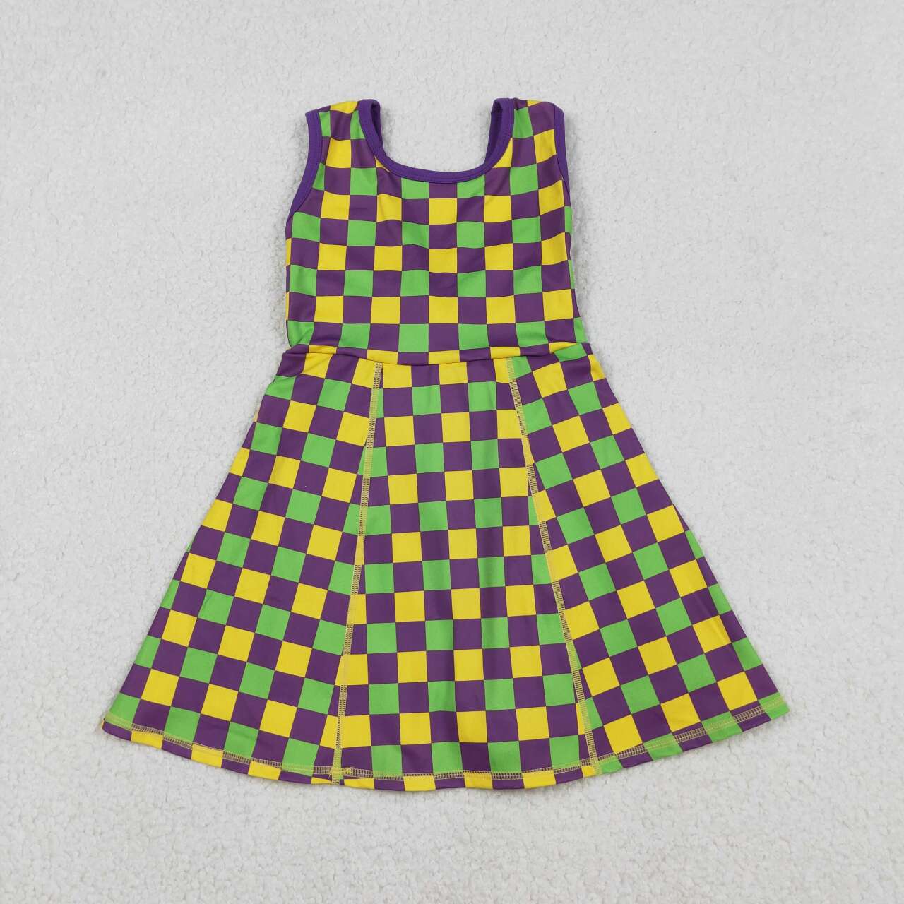 Mardi Gras bow design girls yoga dress