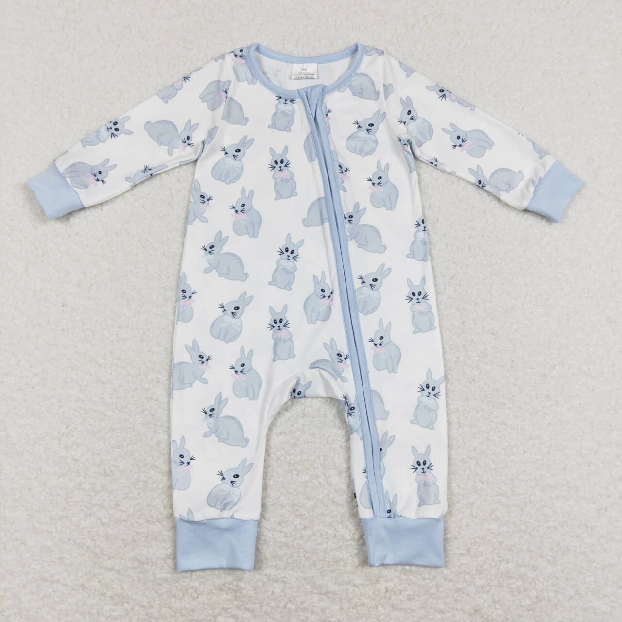 baby boy long sleeve Easter bunny romper