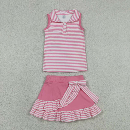 Pink tank top matching shorts girls summer yoga outfit