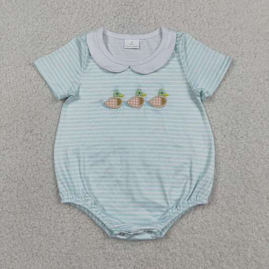 Toddle boy short sleeve embroidery mallard duck romper