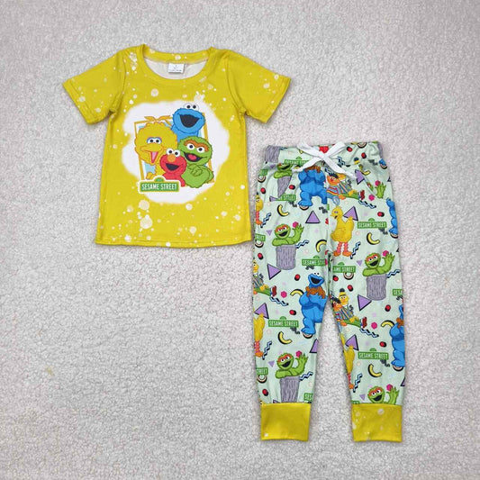 boy cartoon shirts matching pants set