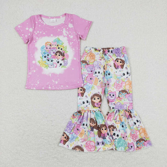 baby girls pink cartoon clothing set