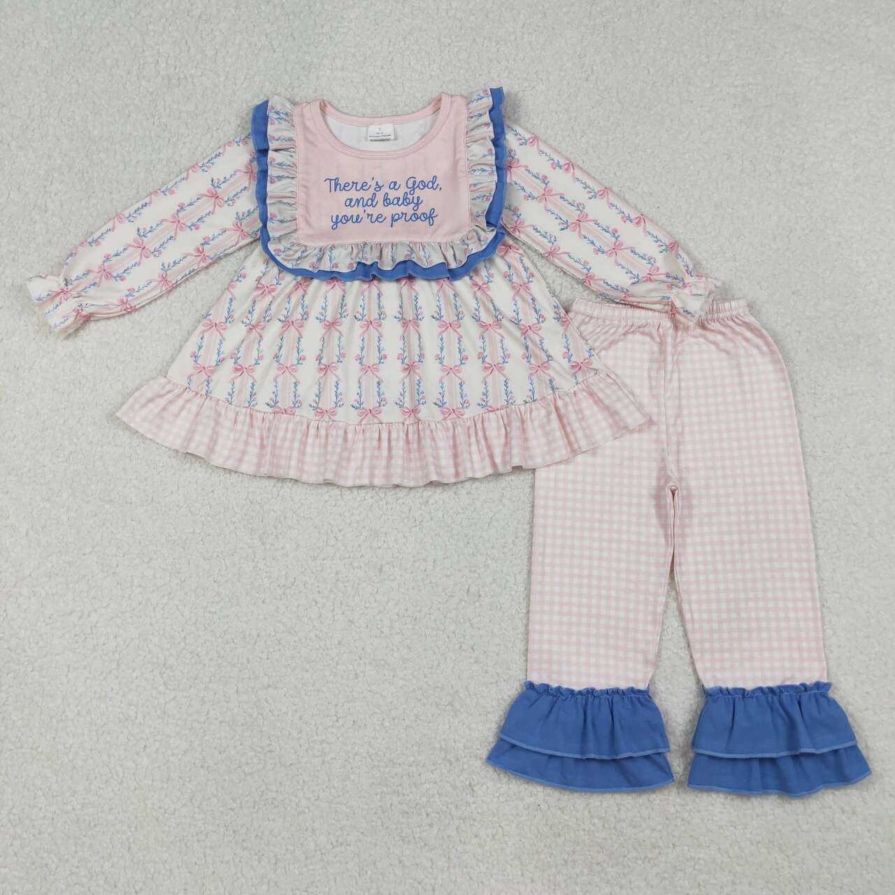 Toddle girls god design top matching pants clothes